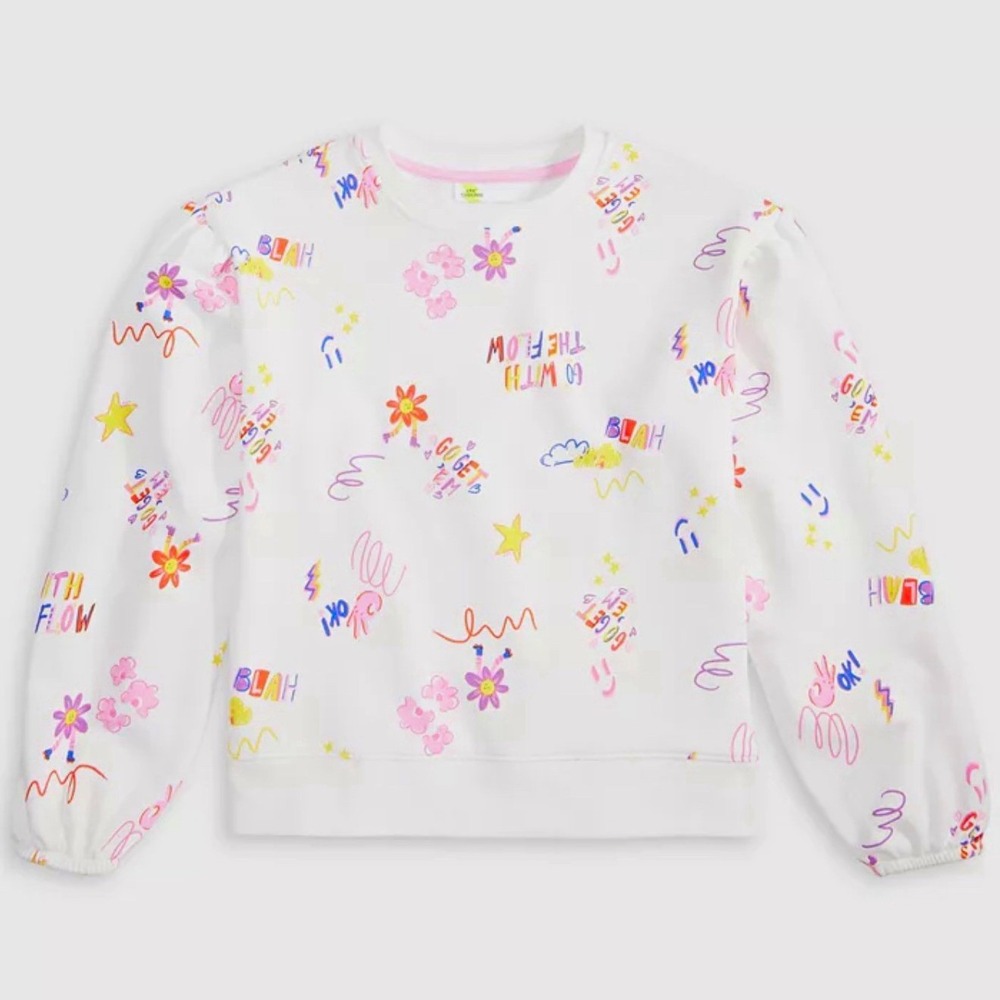 Epic Threads Girls Doodle Splash Sweater XS, NWT